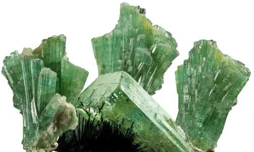 Turmalin grün Verdelith Rohkristalle GemstoneEmpire