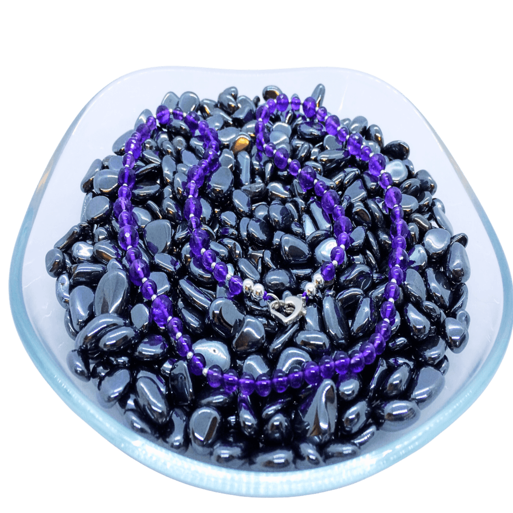 Amethyst-auf-Haematit-GemstoneEmpire