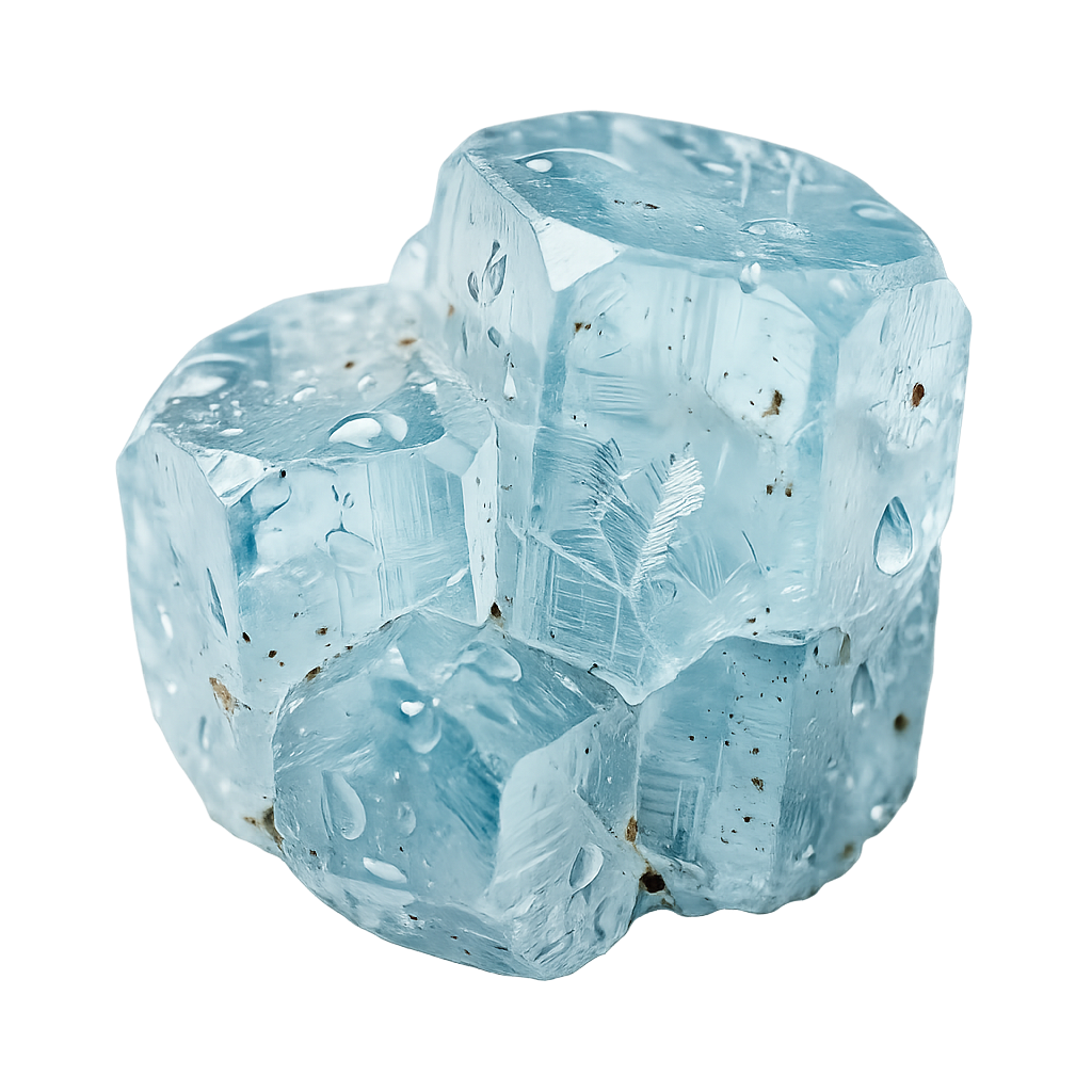 Aquamarin Kristallcluster mit Wassertropfen