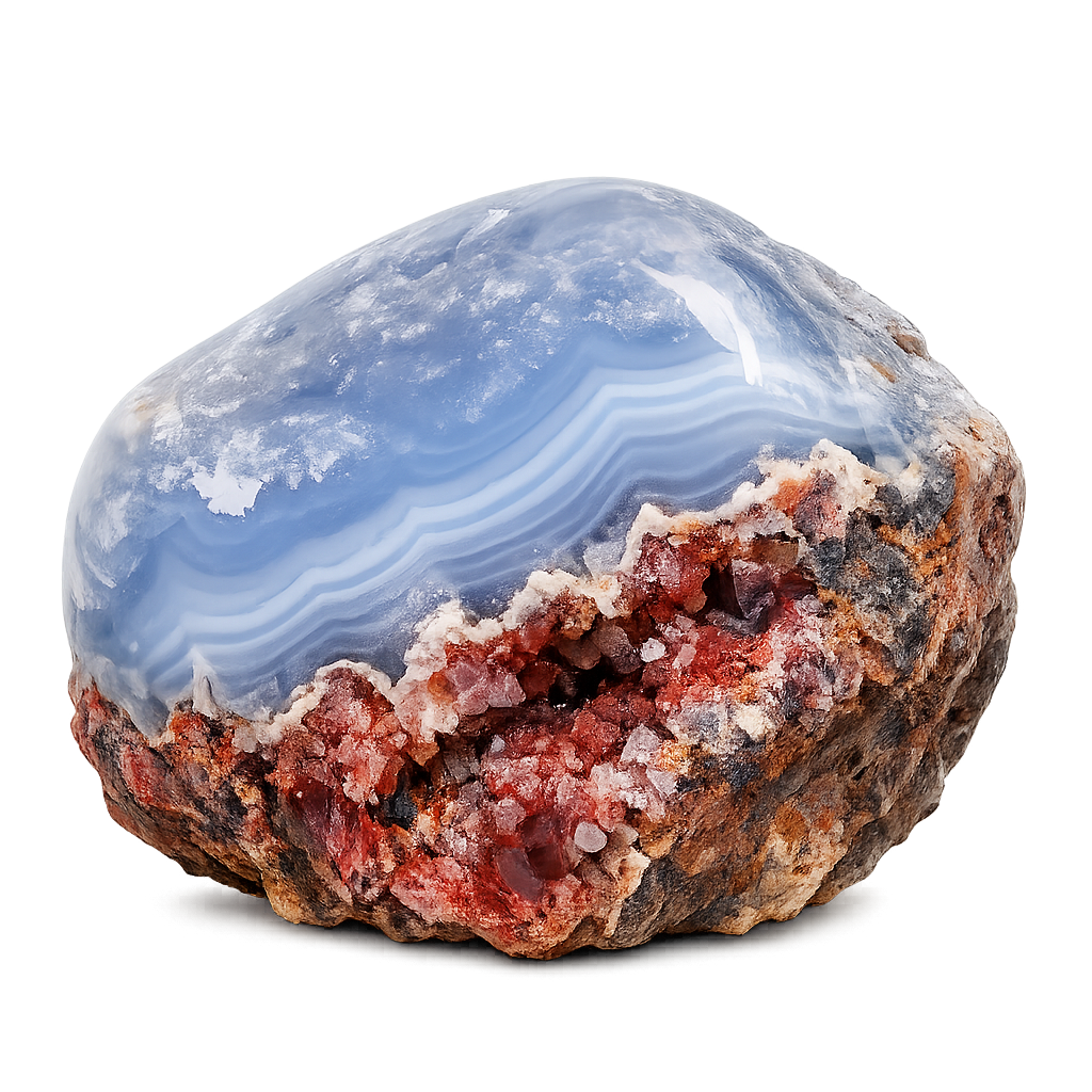 Chalcedon und Rhodochrosit Mineralstück GemstoneEmpire Chat