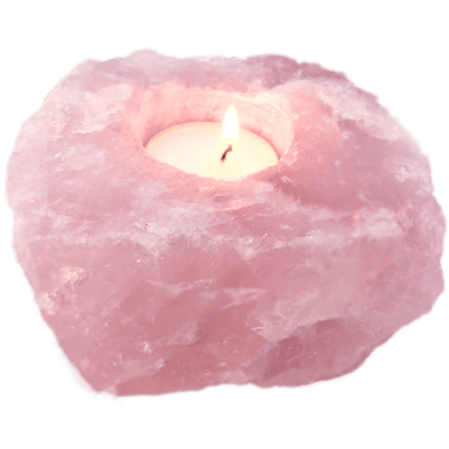 Rosenquarz Teelicht GemstoneEmpire