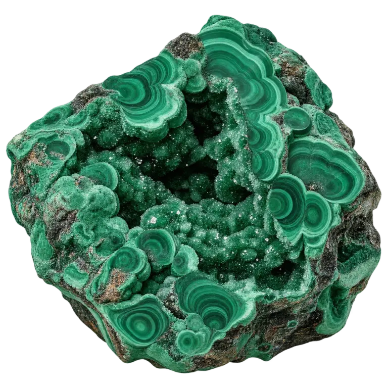 Malachit Wirkung einer großen Geode