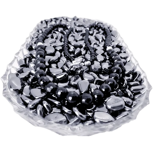 Turmalin-schwarz-Schoerl Halskette auf-Haematit Chips